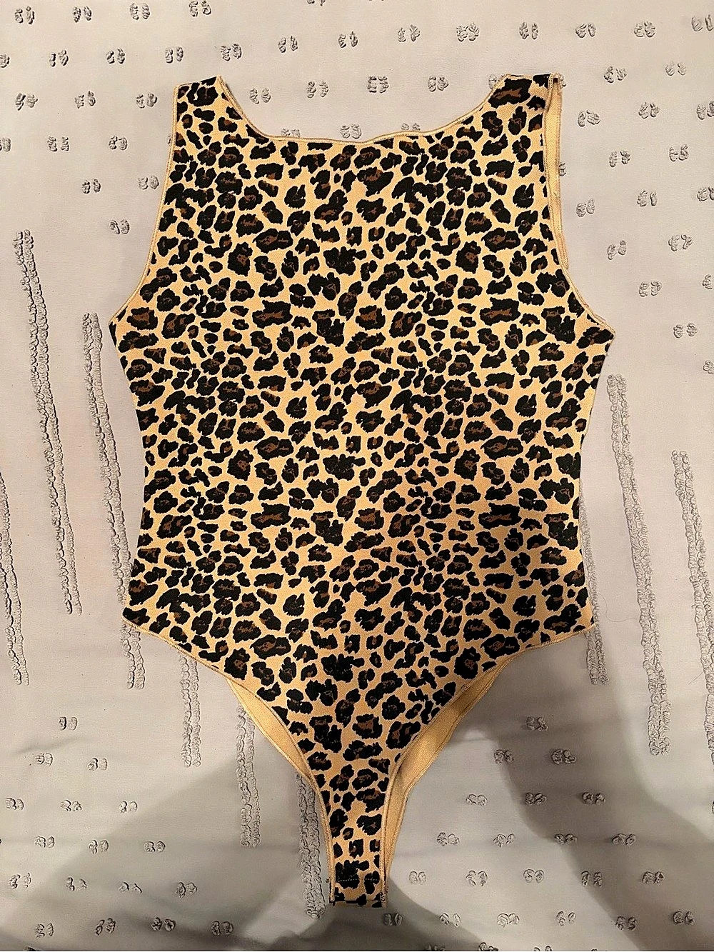 Zara Leopard Print One-Piece Bodysuit Size Large